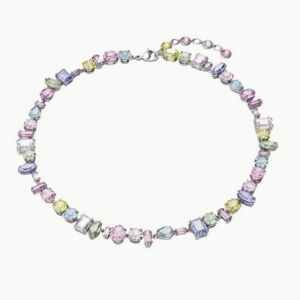 Swarovski Gema necklace Mixed cuts, Multicolored, Rhodium plated